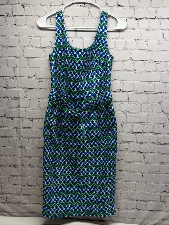 Boden Dresses & Skirts - Boden Blue & Green Geometric Midi Dress size 4R NWT